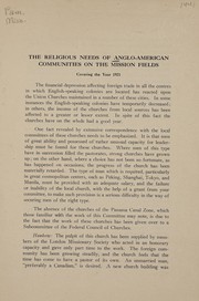 Front cover of The religious needs of Anglo-American communities on the mission fields by Unknown