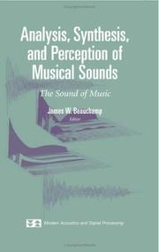 Front cover of Analysis, Synthesis, and Perception of Musical Sounds by James Beauchamp