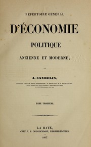 Front cover of Répertoire général d'économie politique anbcienne et moderne by Alexander Sandelin