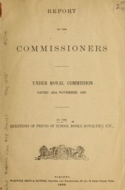 Front cover of Report of the commissioners by Ontario. Dept. of Education