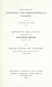 Front cover of Report of the council presented to the annual general meeting assembled June 1855 by Leicester Literary & Philosophical Society