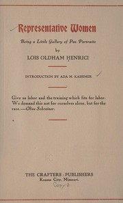 Front cover of Representative women by Lois Oldham Henrici