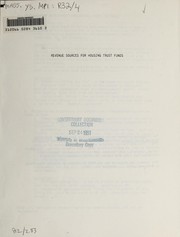 Front cover of Revenue sources for housing trust funds by Gretchen Locke