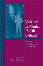 Front cover of Violence in mental health settings by Dirk Richter