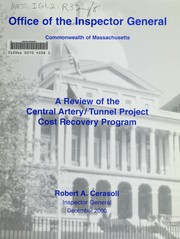 Cover of A review of the Central Artery/Tunnel Project cost recovery program by Massachusetts. Office of the Inspector General