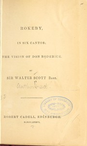 Front cover of Rokeby, in six cantos by Sir Walter Scott