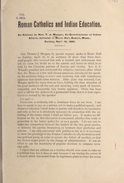 Front cover of Roman Catholics and Indian education by Thomas J. Morgan