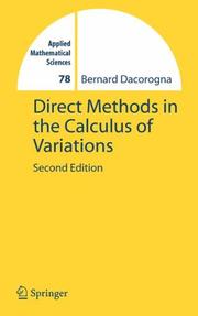Front cover of Direct methods in the calculus of variations by Bernard Dacorogna
