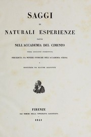 Cover of Saggi di naturali esperienze fatte nell'Accademia del cimento by Accademia del cimento (Florence, Italy)