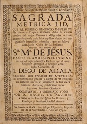 Front cover of Sagrada metrica lid by Joachim de Aguirre
