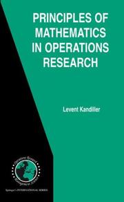 Front cover of Principles of Mathematics in Operations Research by Levent Kandiller