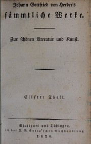 Front cover of Sämmtliche Werke by Johann Gottfried Herder