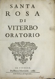 Front cover of Santa Rosa di Viterbo by Pietro Martinelli