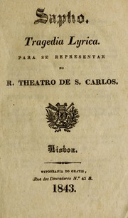 Cover of Sapho by Giovanni Pacini