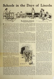 Front cover of Schools in the days of Lincoln by Clifton Johnson