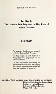 Front cover of Science fair manual by University of North Carolina (1793-1962). Institute of Natural Science