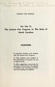 Front cover of Science fair manual by University of North Carolina at Chapel Hill. Institute of Natural Science