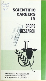 Front cover of Scientific careers in crops research by United States. Agricultural Research Service