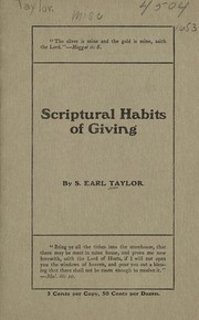 Front cover of Scriptural habits of giving by S. Earl Taylor