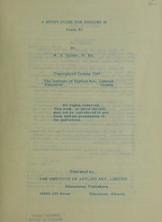 Front cover of A study guide for English 20, grade XI by W. S. Calder
