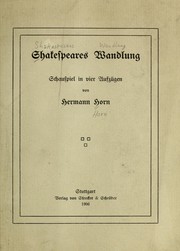 Cover of Shakespeares Wandlung by Hermann Horn