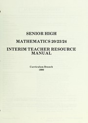Front cover of Senior high mathematics 20/23/24 by Alberta. Curriculum Branch