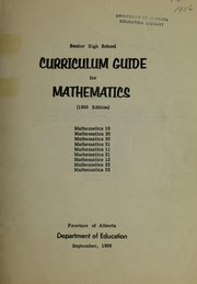 Cover of Senior high school curriculum guide for mathematics by Alberta. Dept. of Education