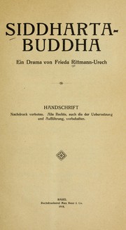 Cover of Siddharta-Buddha by Frieda Rittmann-Urech
