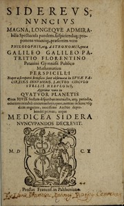 Front cover of Sidereus nuncius by Galileo Galilei