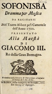 Cover of Sofonisba by Francesco Silvani