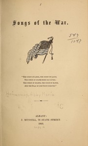 Cover of Songs of the war .. by Abby Maria Hemenway