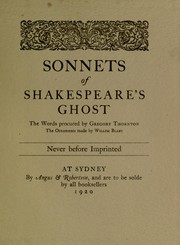 Front cover of Sonnets of Shakespeare's ghost by Gregory Thornton