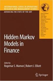 Cover of Hidden Markov models in finance by Rogemar S. Mamon