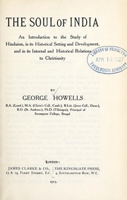 Front cover of The soul of India by George Howells