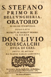 Front cover of S. Stefano primo rè dell'Ungheria by Silvio Stampiglia