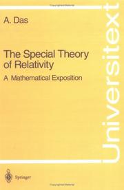 Front cover of Special theory of relativity by Anadijiban Das