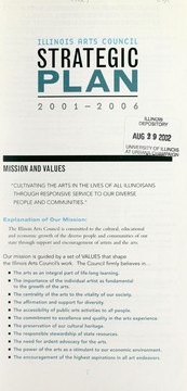 Front cover of Strategic plan, 2001-2006 by Illinois Arts Council