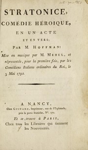 Cover of Stratonice by Etienne Nicolas Méhul
