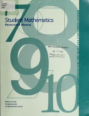 Front cover of Student mathematics proficiency manual by Montana. Office of the Commissioner of Higher Education