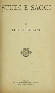 Cover of Studi e saggi by Luigi Siciliani