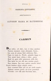 Front cover of Sulla prodigiosa conversione dell'israelita Alfonso Maria di Ratisbonne by Giuseppe Giacoletti