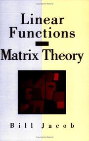 Cover of Linear functions and matrix theory by Bill Jacob