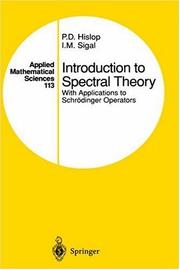 Cover of Introduction to spectral theory by P. D. Hislop