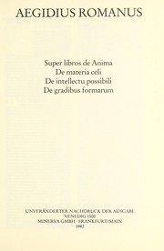 Cover of Super libros de anima by Giles of Rome, Archbishop of Bourges