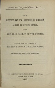 Front cover of The supposed and real doctrines of Hinduism as held by educated Hindus by Nehemiyā Nīḷakaṇṭhaśāstrī Gorhe