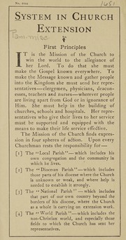 Cover of System in church extension by Episcopal Church. Board of Missions