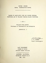 Front cover of Tables of associated sine and cosine integral functions and of related complex-valued functions by Willard Evan Bleick