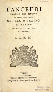 Cover of Tancredi by Gaetano Rossi