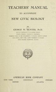 Front cover of Teachers' manual to accompany New civic biology by George W. Hunter
