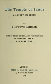 Front cover of The temple of Janus by J. Griffyth Fairfax